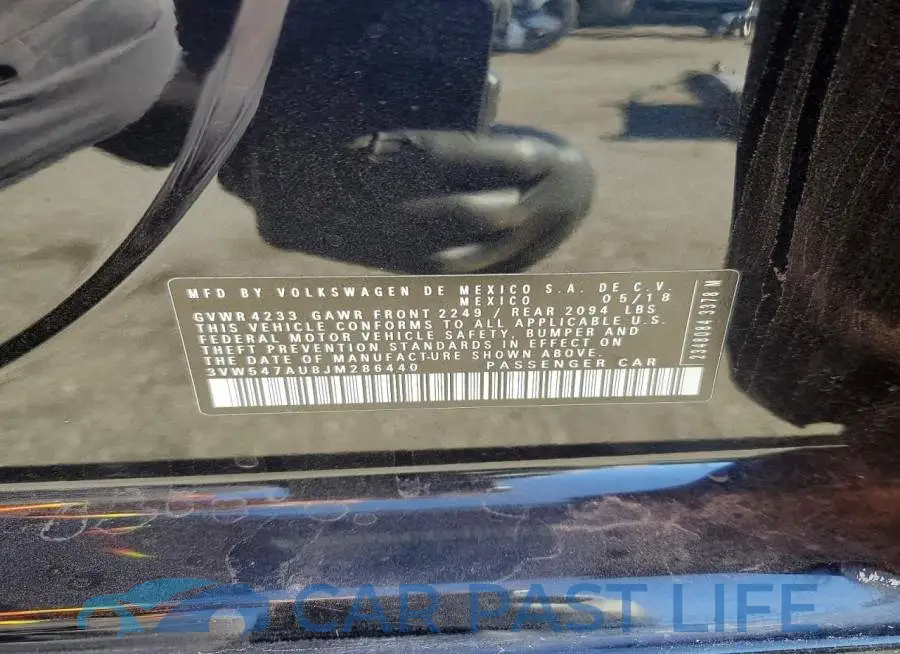 3VW547AU8JM286440# 13