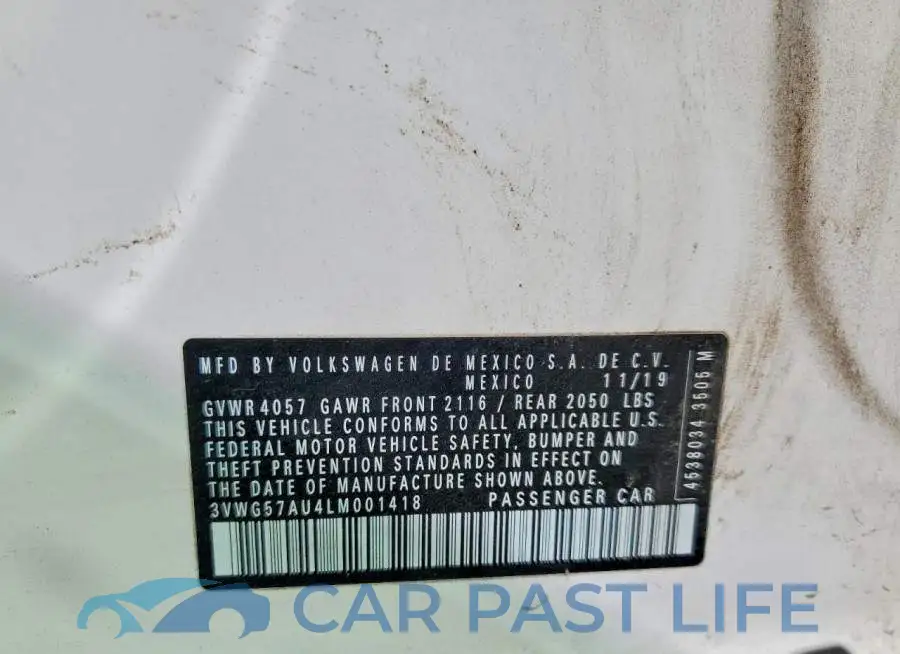 3VWG57AU4LM001418# 12