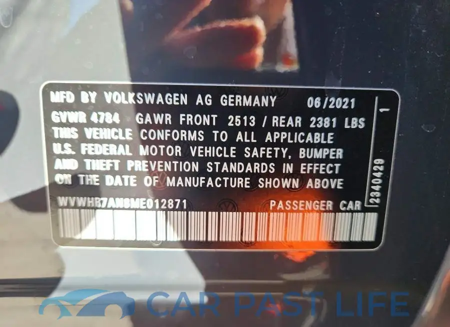 WVWHR7AN8ME012871# 12