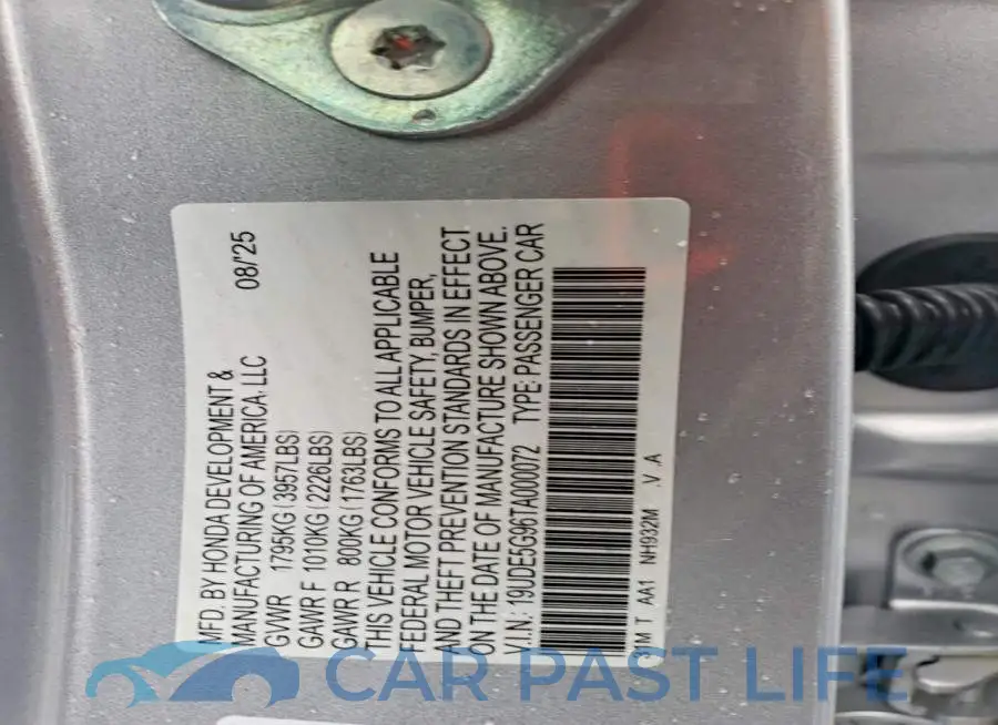 19UDE5G96TA000072# 12