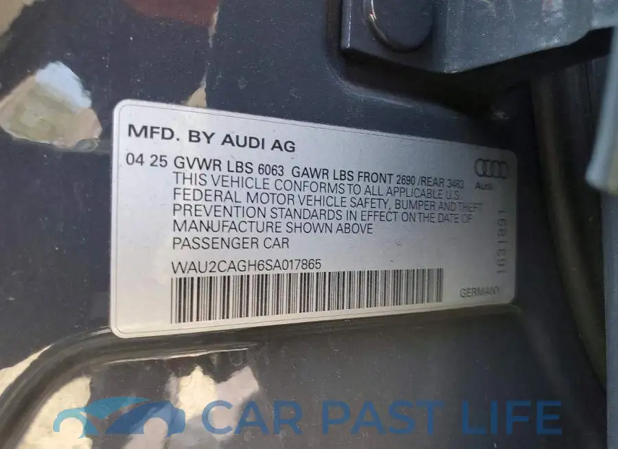 WAU2CAGH6SA017865# 12