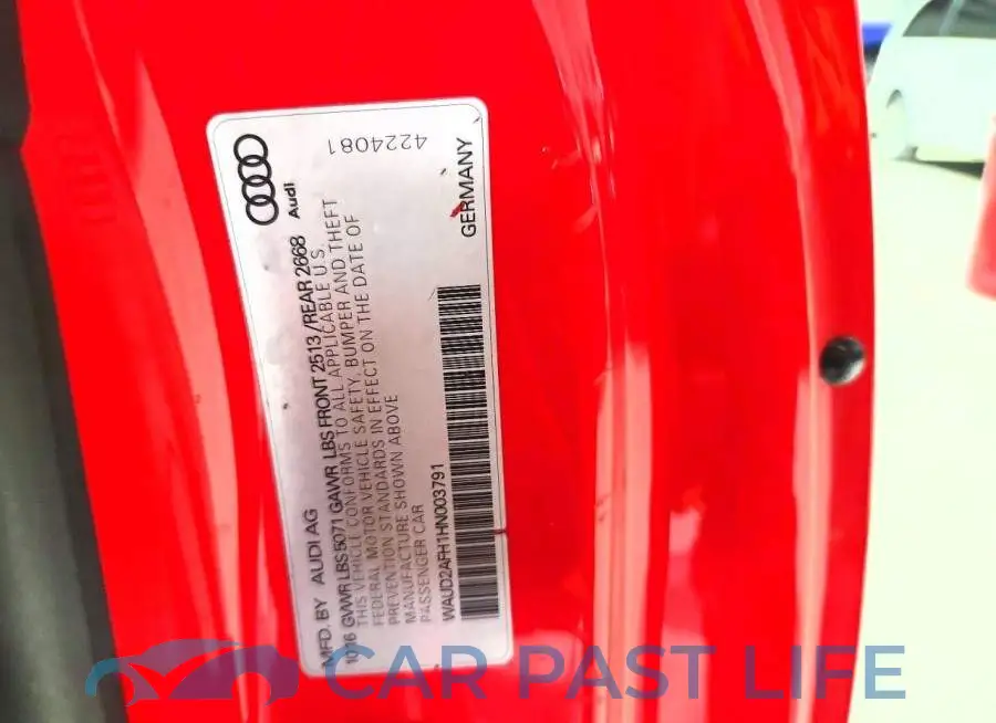 WAUD2AFH1HN003791# 12