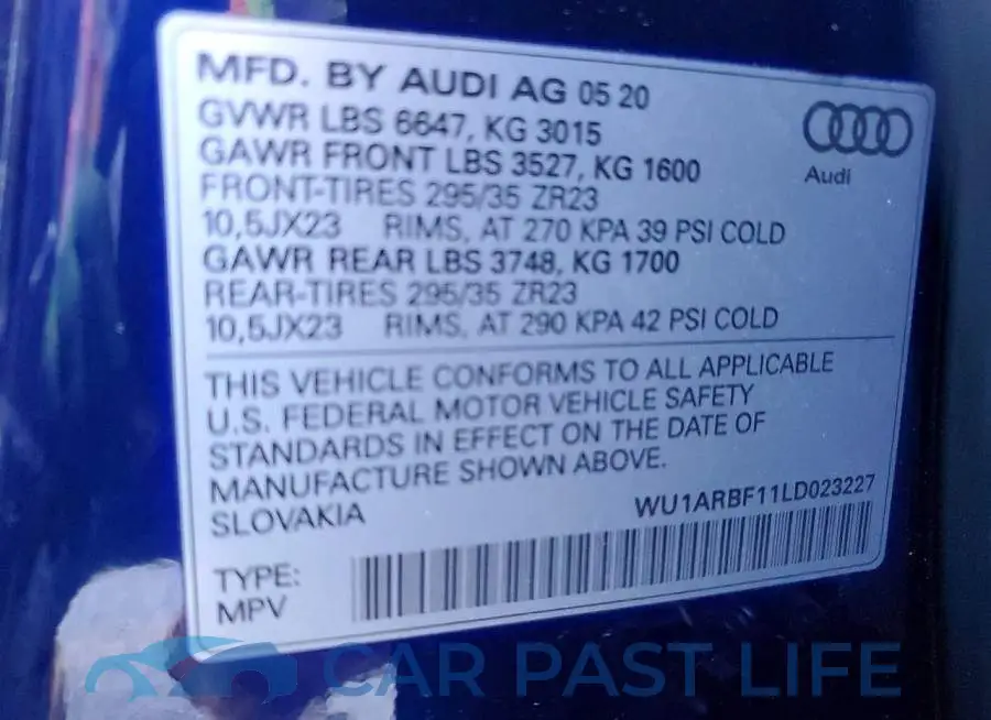 WU1ARBF11LD023227# 14