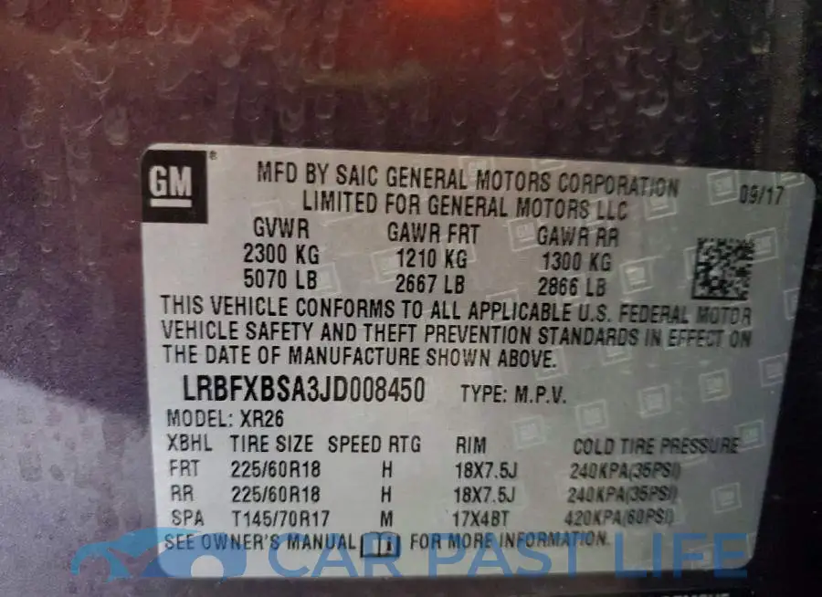 LRBFXBSA3JD008450# 12