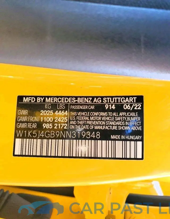 W1K5J4GB9NN319348# 12