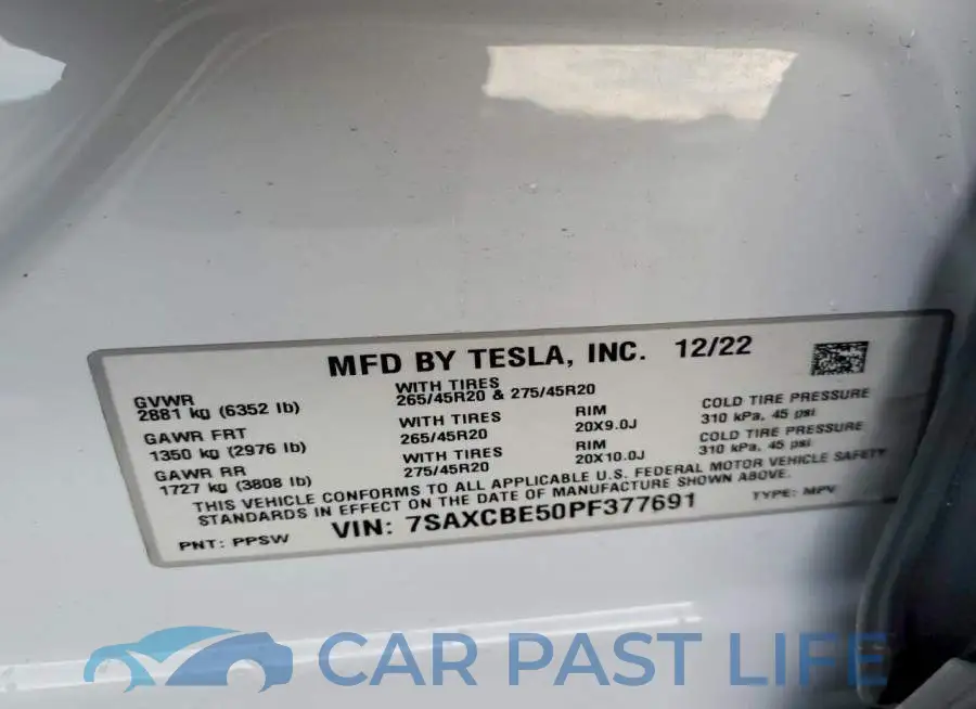 7SAXCBE50PF377691# 14