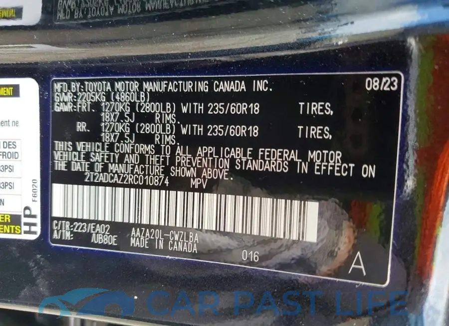 2T2ADCAZ2RC010874# 12