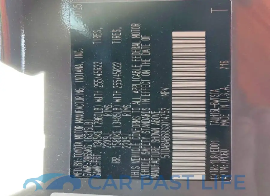 5TDABAB68SS014752# 14