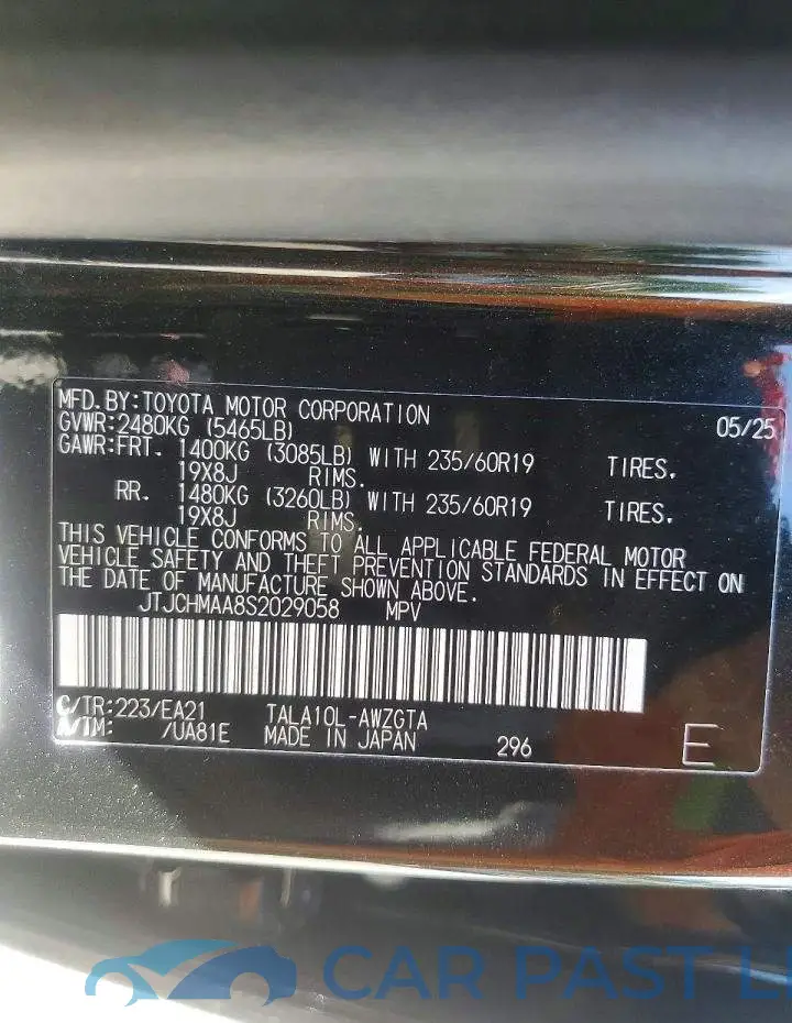 JTJCHMAA8S2029058# 14