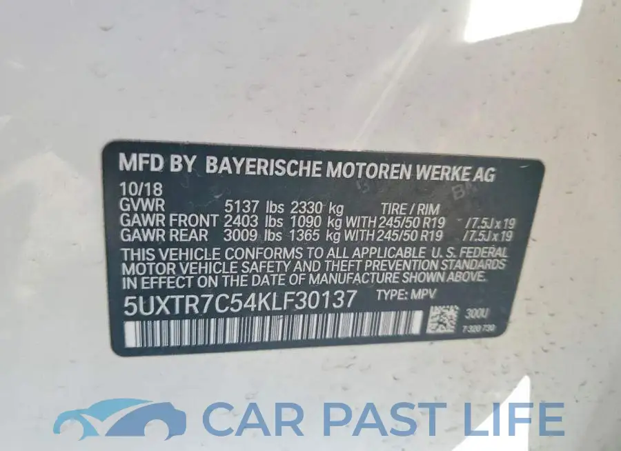 5UXTR7C54KLF30137# 13