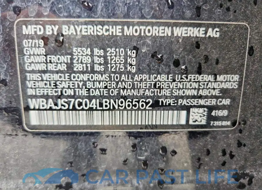 WBAJS7C04LBN96562# 12