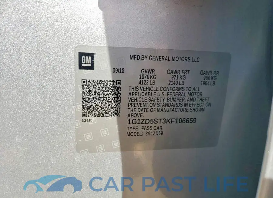 1G1ZD5ST3KF106659# 12