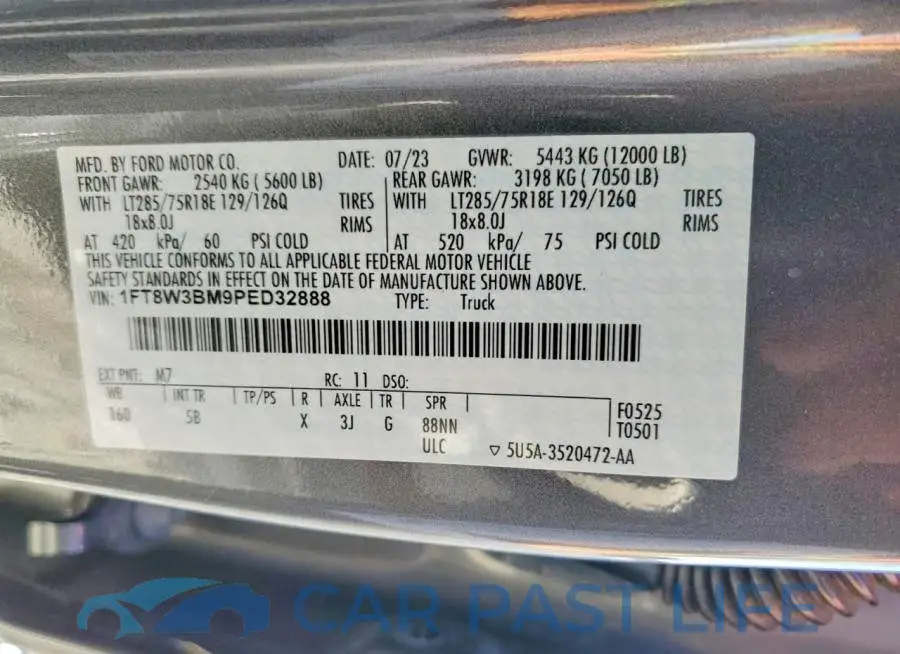 1FT8W3BM9PED32888# 12