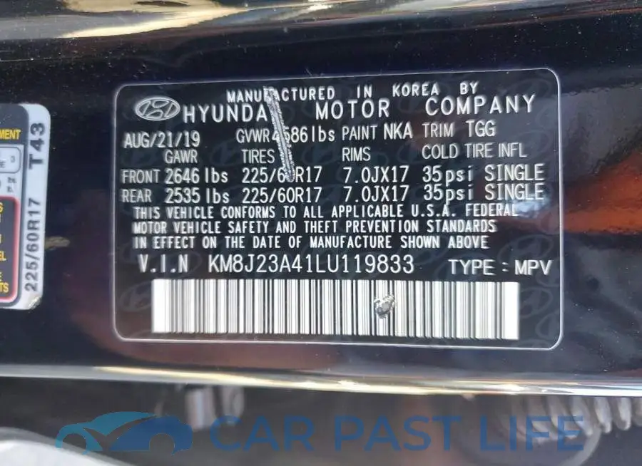 KM8J23A41LU119833# 12