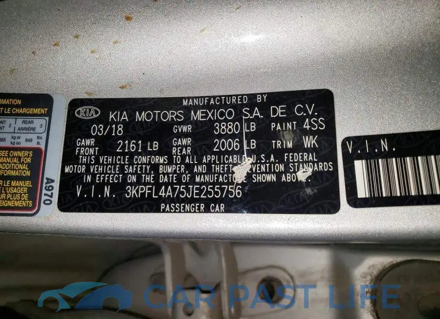 3KPFL4A75JE255756# 12