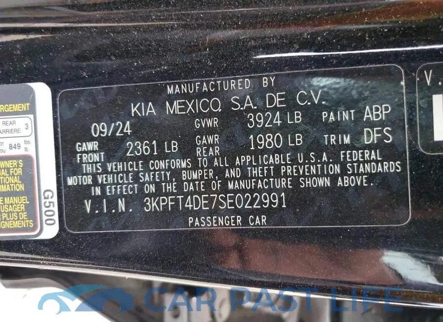 3KPFT4DE7SE022991# 12