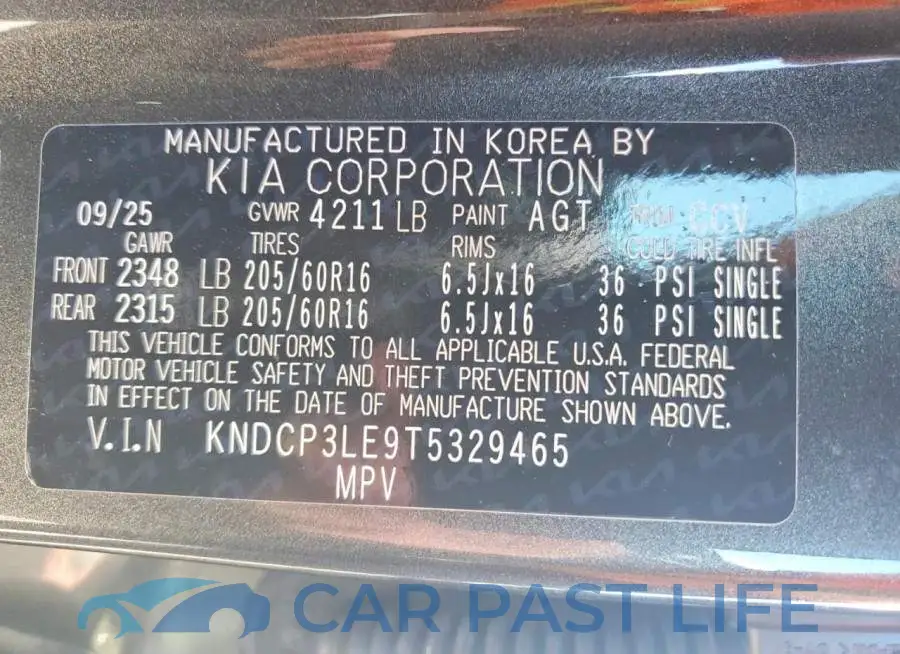 KNDCP3LE9T5329465# 13