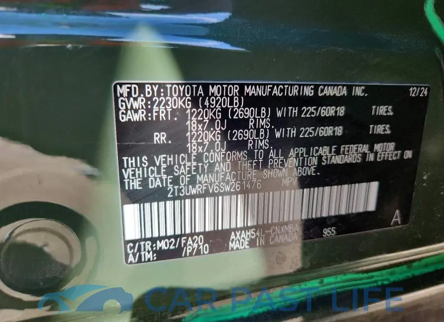 2T3UWRFV6SW261476# 13