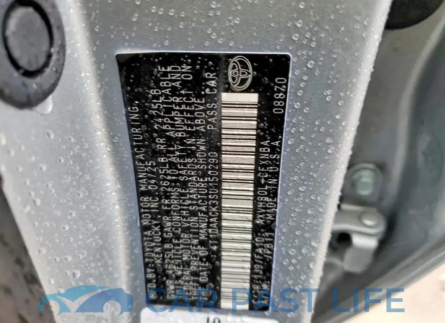 4T1DAACK3SU150290# 12