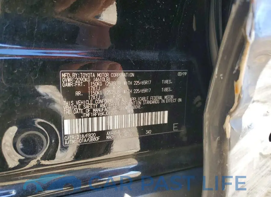 JTMF1RFV6KJ012701# 13