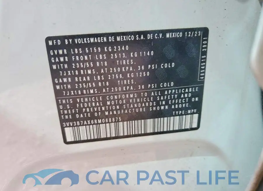 3VV3B7AX6RM068875# 12