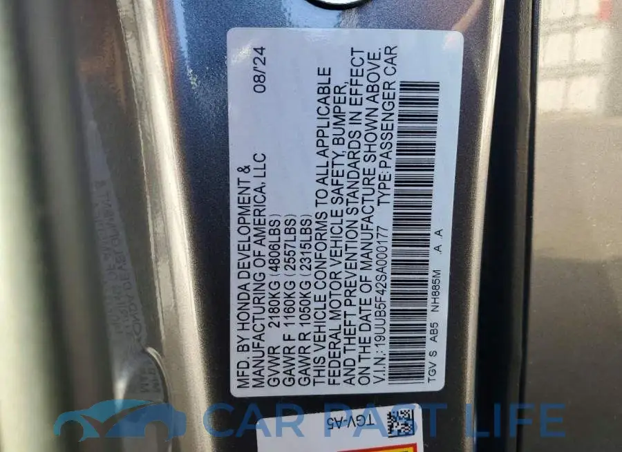 19UUB5F42SA000177# 12