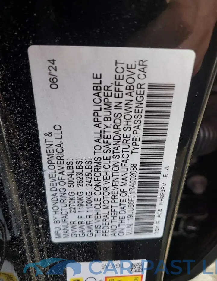 19UUB6F51RA002088# 12