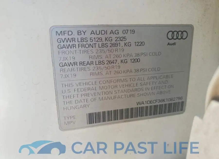 WA1DECF36K1082796# 13