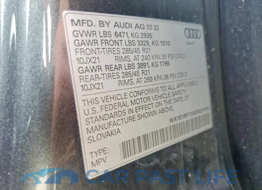 WA1EVBF1XND021810# 14