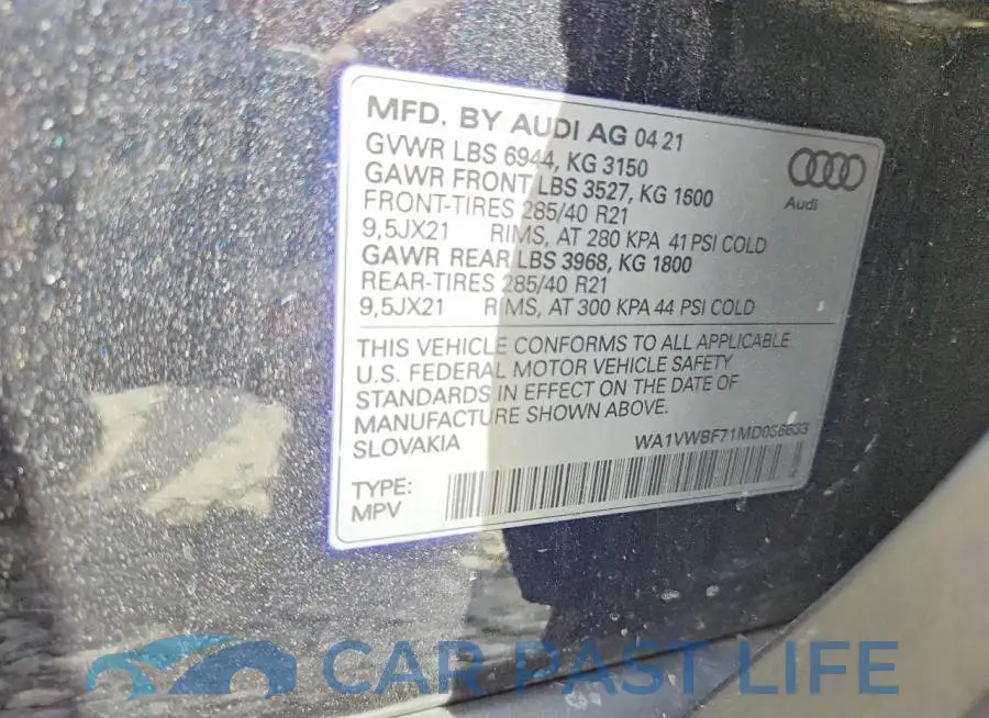 WA1VWBF71MD036633# 13