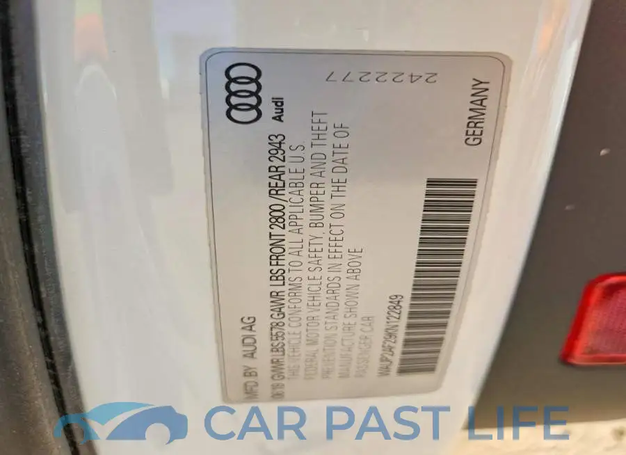 WAUP2AF29KN122849# 12