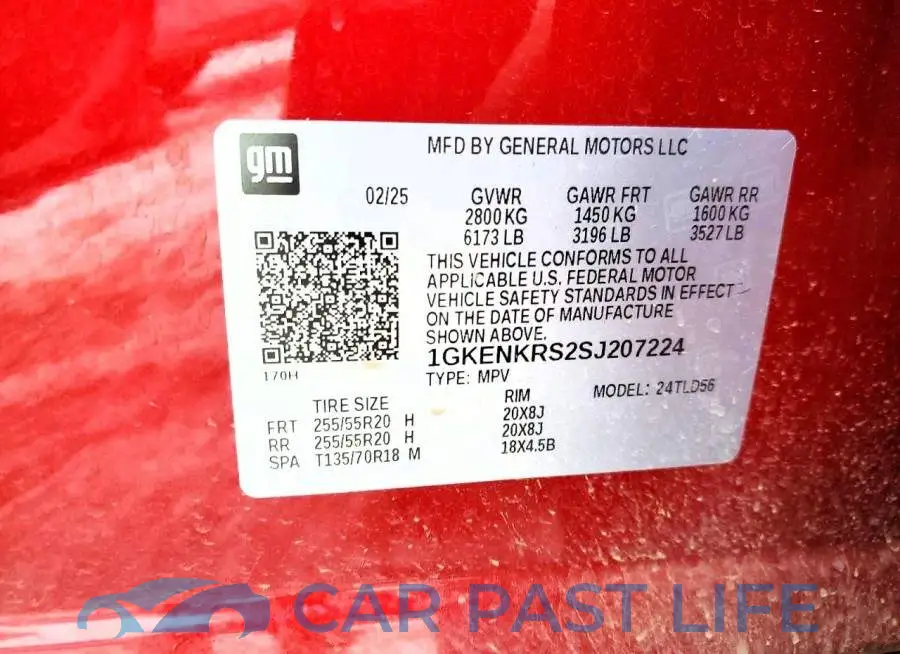 1GKENKRS2SJ207224# 14