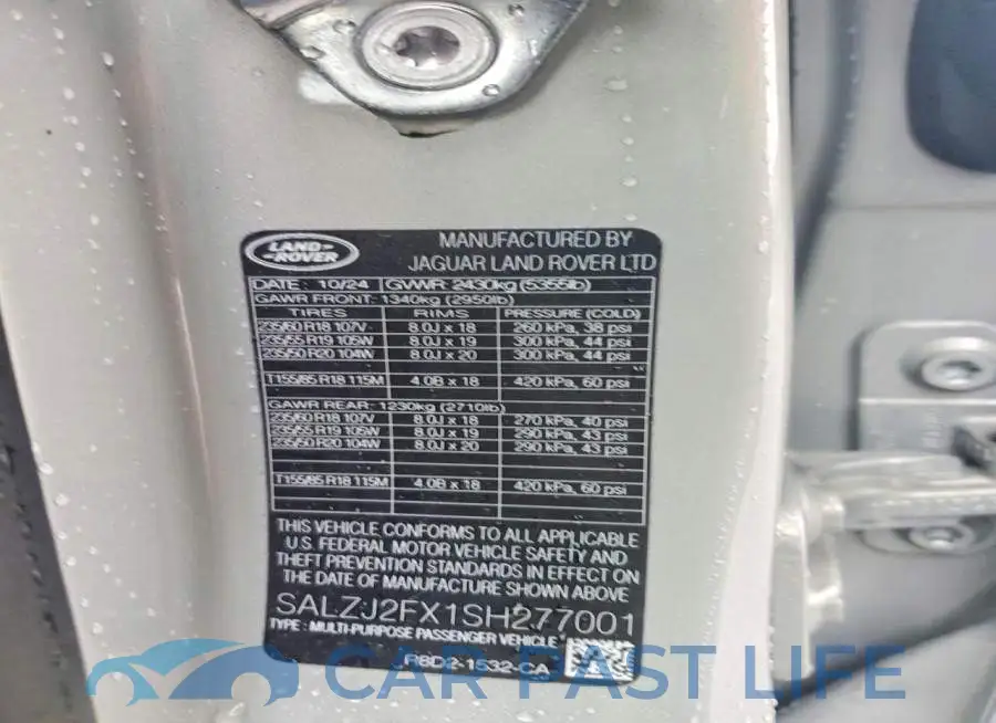 SALZJ2FX1SH277001# 13