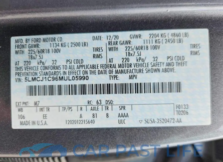 5LMCJ1C96MUL05990# 13