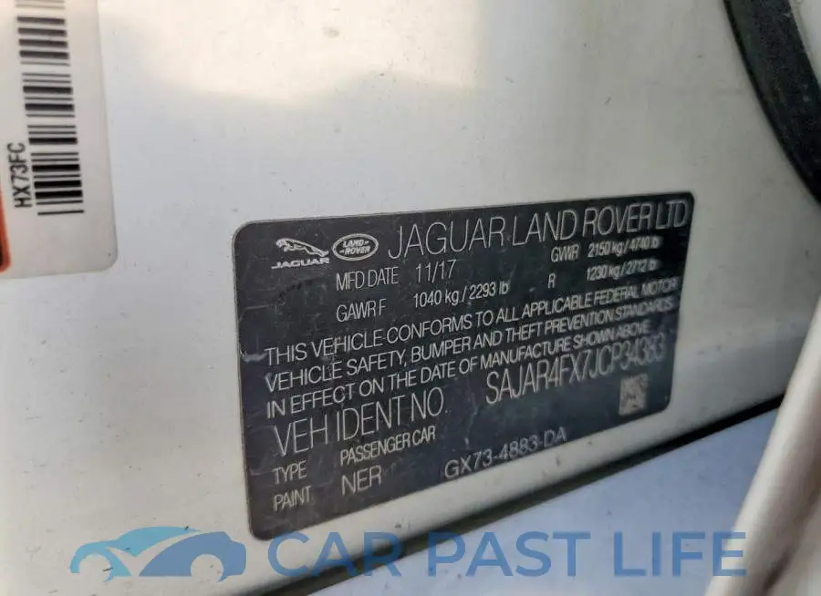 SAJAR4FX7JCP34383# 12