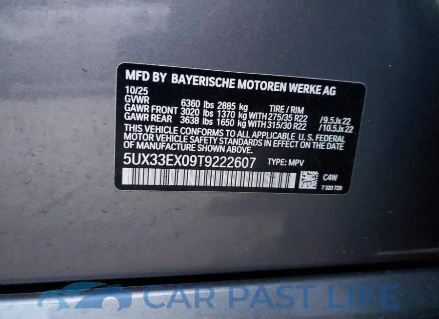 5UX33EX09T9222607# 13