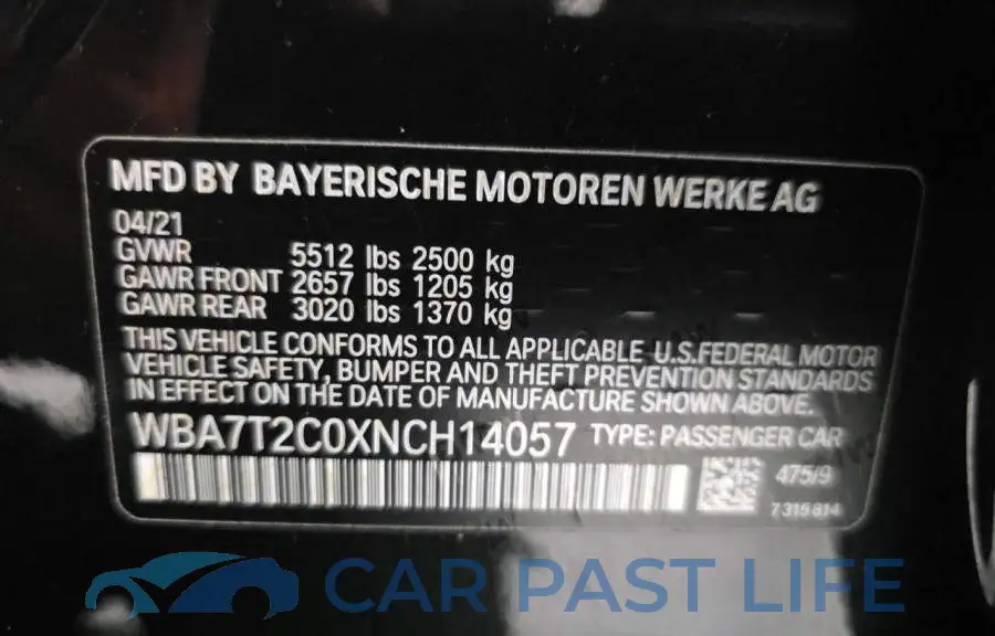 WBA7T2C0XNCH14057# 10