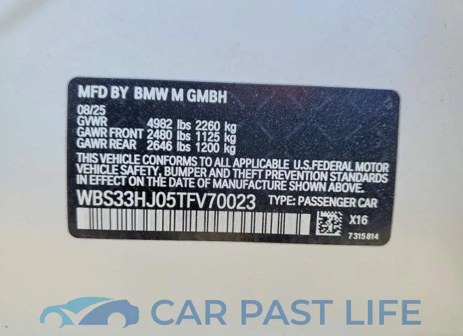WBS33HJ05TFV70023# 12
