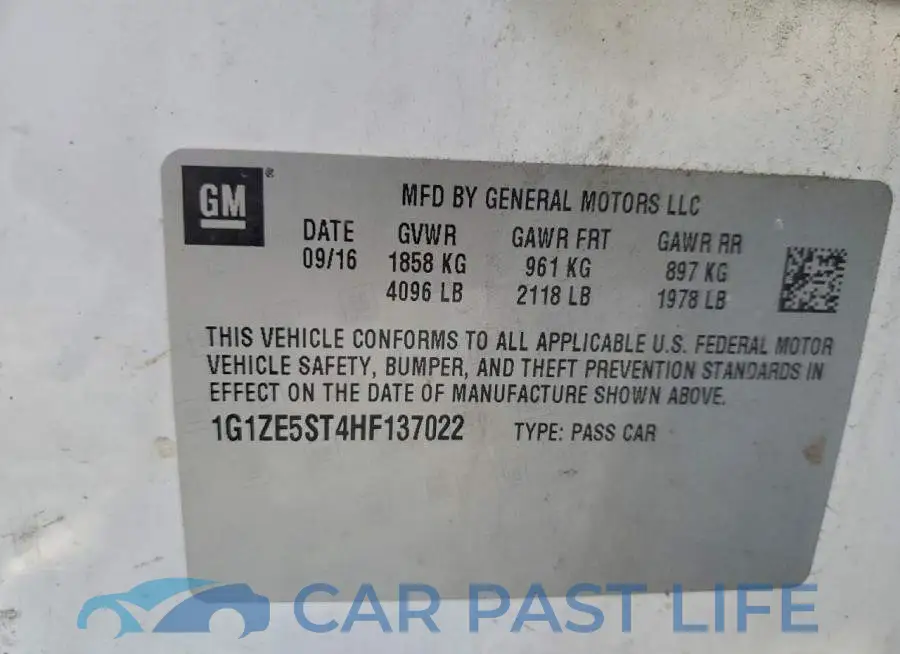 1G1ZE5ST4HF137022# 12