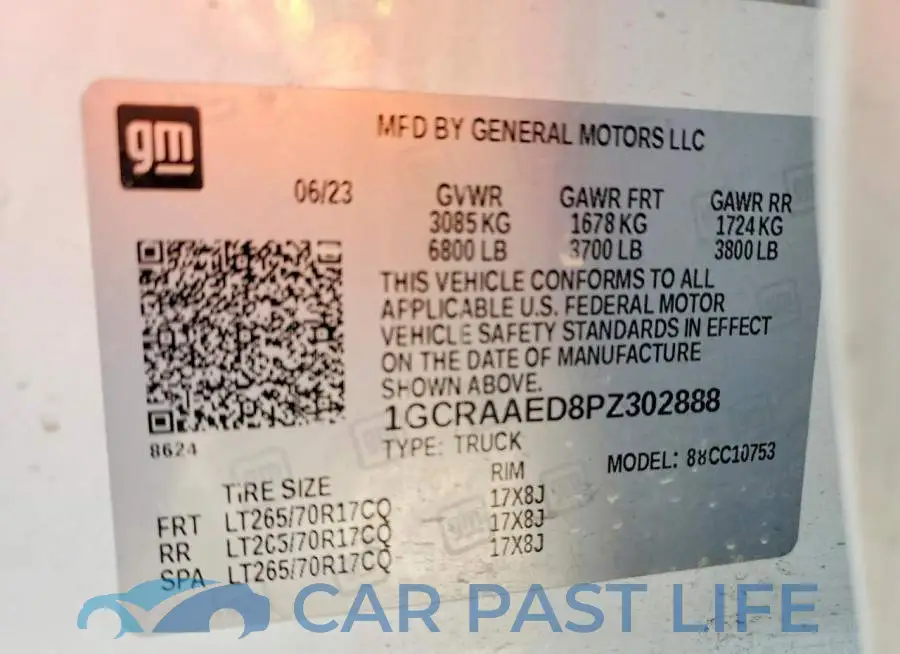 1GCRAAED8PZ302888# 13