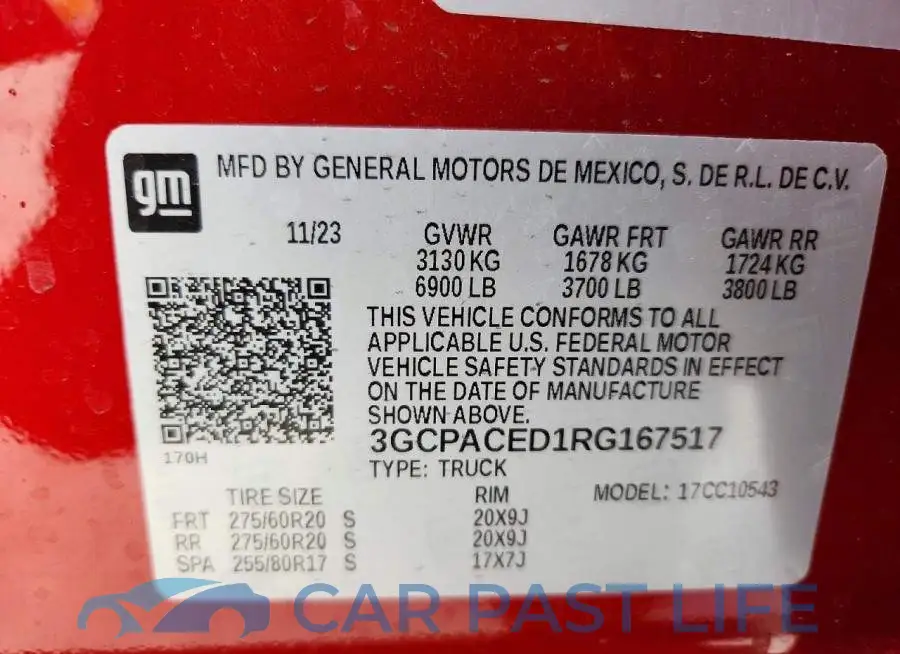 3GCPACED1RG167517# 12