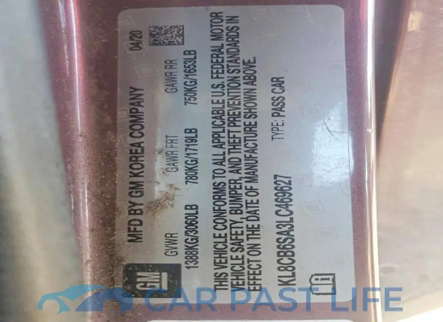 KL8CB6SA3LC469627# 12