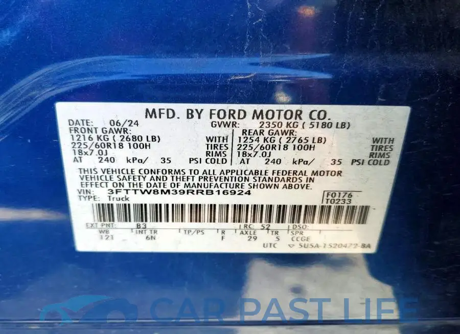 3FTTW8M39RRB16924# 13