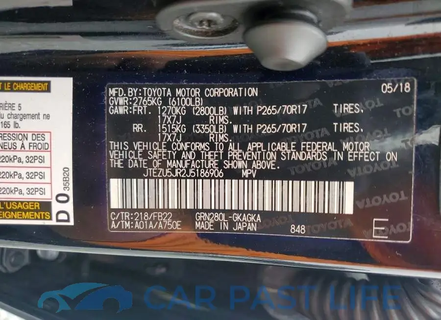 JTEZU5JR2J5186906# 12