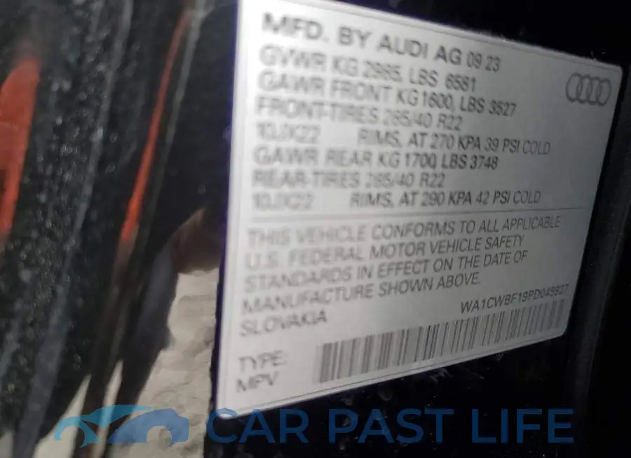 WA1CWBF19PD045927# 13