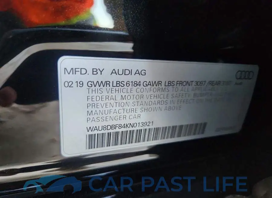 WAU8DBF84KN013921# 13