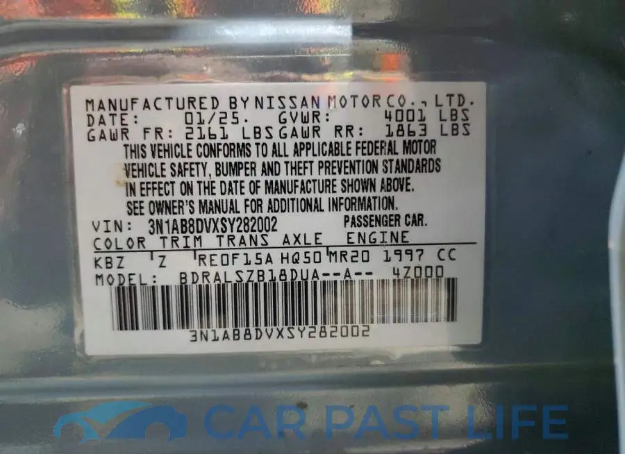 3N1AB8DVXSY282002# 12