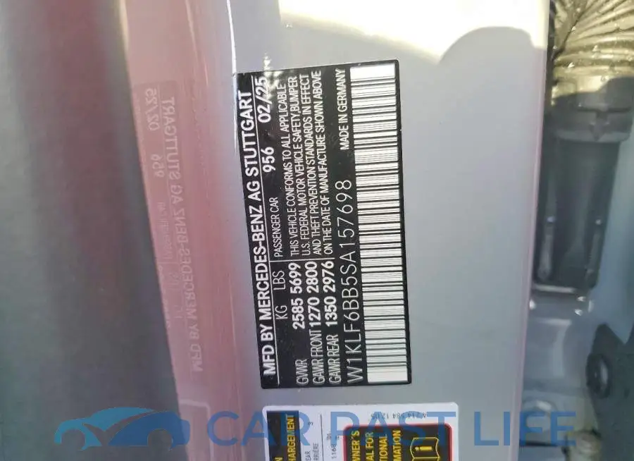 W1KLF6BB5SA157698# 12