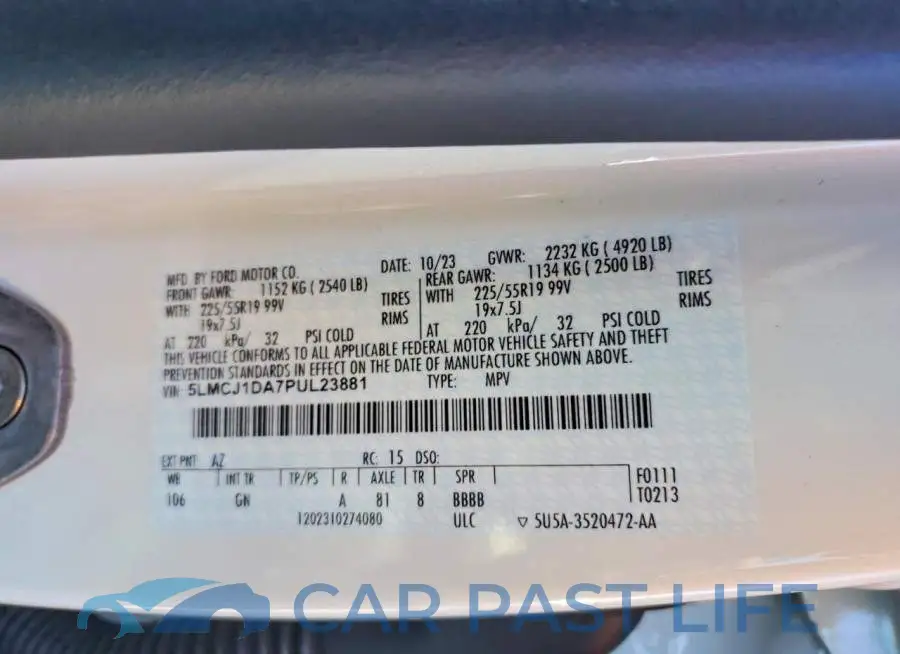 5LMCJ1DA7PUL23881# 12