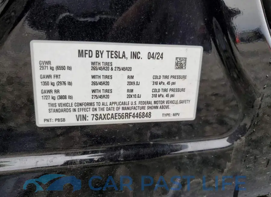 7SAXCAE56RF446848# 12